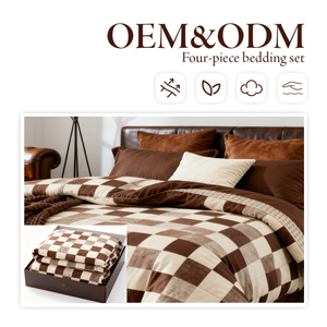 Parure de lit de luxe occidentale personnalisée en gros, comprenant couette, oreiller et drap-housse, nouveau design, ensemble 4 pièces pour la maison - Product Image 1