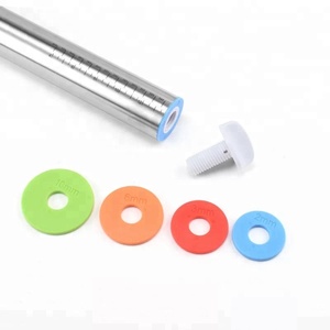 Rouleau à pâtisserie en acier inoxydable de 16 pouces avec anneaux amovibles à 4 épaisseurs réglables, motif floral, écologique - Product Image 3