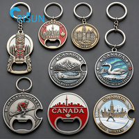 Cadeaux souvenirs de voyage personnalisés Canada : Aimant drapeau canadien, pièce de monnaie de collection, décapsuleur, porte-clés