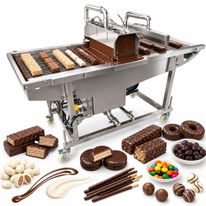 Línea Automática <span class=keywords><strong>de</strong></span> Recubrimiento <span class=keywords><strong>de</strong></span> Chocolate para Brownies, Rollos <span class=keywords><strong>de</strong></span> Pastel, Madeleines, Donas, Donas en Anillo, Profiteroles, Pasteles Daneses y Palmiers - Product Image 5