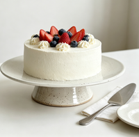 Plateau à gâteau blanc moucheté, support à gâteau fait main, plateau de service à dessert multifonctionnel pour la décoration de la maison