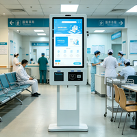 Kiosque en libre-service de qualité industrielle, 23,8 pouces, sur pied, écran tactile capacitif 10 points, terminal de point de vente avec lecteur de code QR