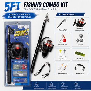 Canne à pêche spinning légère en fibre de carbone à 30 % avec poignée en fibre de carbone, portable pour l'utilisation en eau douce à la plage et au lac - Product Image 5