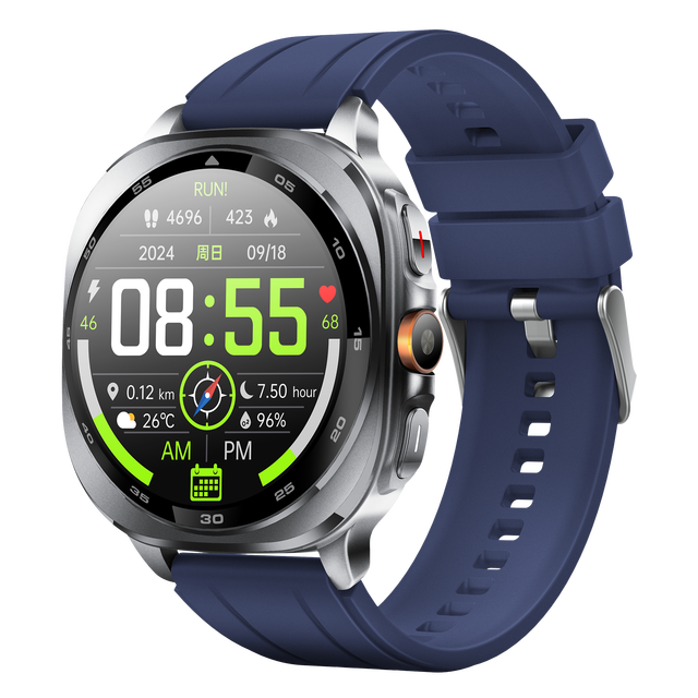 Smart Watch Square Silicone Calling Heart Rate Monitoring GPS Music Player IOS Compatible Waterproof Step Counter Sports