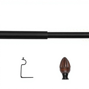 Traditional <b>Finial</b> <b>Curtain</b> Pole Accessory Round Dark Brown Durable Design - Product Image 3