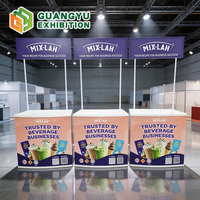 Comptoir de table promotionnel portable intérieur/extérieur Présentoir en acier PVC avec roues au nouveau design pour le marketing alimentaire