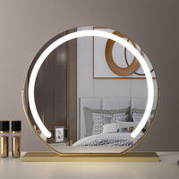 Miroir de maquillage de bureau à LED, design européen, commande tactile, CRI 90 élevé, dimmable, miroir personnalisé demi-cercle pour salon