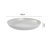 Vaisselle réutilisable sans BPA, compatible micro-ondes, incassable, en plastique PP lisse, ensemble de 8 assiettes.