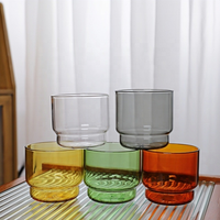 Gobelet en verre empilable transparent de 400 ml sans BPA avec logo personnalisé, idéal pour l'eau, le café, les jus et les sodas – Vente en gros