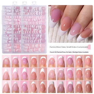 150 <span class=keywords><strong>Uñas</strong></span> Postizas Francesas en Color Rosa Nude, Almendradas y Cuadradas, Kit <span class=keywords><strong>de</strong></span> <span class=keywords><strong>Uñas</strong></span> Postizas Removibles y Reutilizables para Uso Diario - Product Image 1