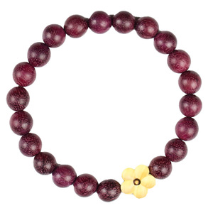 สร้อยข้อมือไม้สีม่วง ลูกปัดขนาด 8 มม. ดีไซน์ลายดอกไม้ เครื่องประดับวัฒนธรรมสำหรับผู้หญิงสวมใส่ทุกวัน - Product Image 5