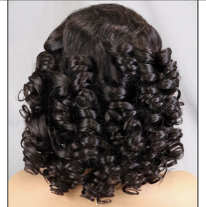 FH 12-18inch Double Drawn Human Hair Braids Bouncy Curly Bob <b>Wigs</b> 13x4 <b>Lace</b> Front Raw Vietnamese <b>Wigs</b> - Product Image 4