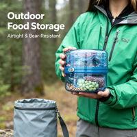 Conteneur anti-ours classique réglable pour la randonnée et le camping, extensible et pliable, pour le stockage de nourriture résistant aux ours