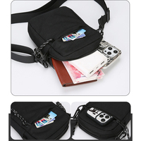 Sac de poitrine QXMOVING personnalisé avec logo, en nylon imperméable, pour homme et femme, sangle réglable, petite sacoche avec 3 poches