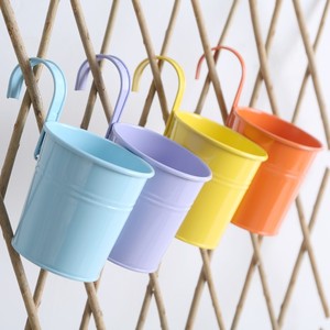 <span class=keywords><strong>Pot</strong></span> suspendu en métal de petite taille au design moderne, pour plantes grasses et fleurs, avec crochet amovible, coloris bonbon, pour balcon - Product Image 3