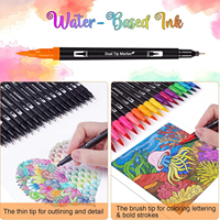 72pcs stylos à dessin d'artiste à double tête et pointe de pinceau ensemble de kit d'artisanat d'art de dessin cadeau