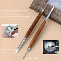 1 pièce Stylo-pinceau en silicone double embout pour nail art, poudre de paillettes et autocollants, outil de manucure