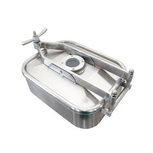 Trappe rectangulaire de haute qualité en acier inoxydable SS304 316L, alimentation manuelle avec un bras transversal - Product Image 1