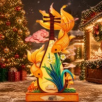 Lanterne de poisson Koi Pipa illuminée de style chinois, décoration personnalisée pour festival