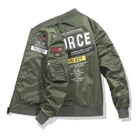 Nouveau Blouson Aviateur Style Pilote Brodé en Satin Imperméable Tendance MA1 pour Hommes, Manteau d'Automne Grande Taille