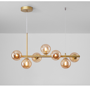 Lustre suspendu en verre nordique moderne, plusieurs têtes, plafonnier gris fumé pour salle à manger - Product Image 4