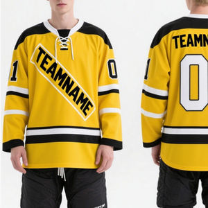 OEM Maßgefertigte Großhandels-Eishockey-Bekleidung Hockey-Trikot Hoodie mit Sublimierten Streifen und Team-Stickerei für Erwachsene - Product Image 5