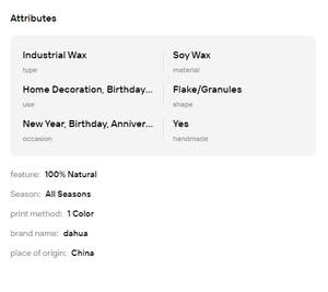 Cera de Soja al Por Mayor a Precio de Fábrica, Cera de Soja 100% Natural Pura para Hacer Velas, Escamas de Cera de Soja Natural - Product Image 6