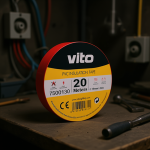 Ruban isolant en PVC Vito 19 mm 20 m Rouge Ignifuge - Product Image 3