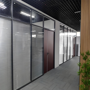 Đôi tráng men Acoustic tường hệ thống mô-đun cho văn phòng Khung kính phân vùng cách âm cửa Divider tường phòng họp tấm - Product Image 5