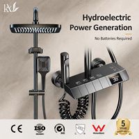 Système de douche numérique en laiton sans plomb avec touches piano, mitigeur chaud/froid pour projets de luxe, ensemble de douche professionnel personnalisé OEM ODM