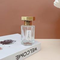 Grosir botol parfum persegi mewah penjualan pabrik wadah kaca dengan tutup pengunci kerut