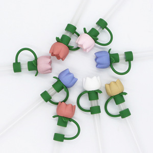Food Grade Material <b>Silicone</b> Reusable Straw Toppers for Tumblers Wholesale - Product Image 4