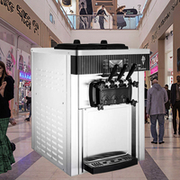 Distributeur automatique de crème glacée molle de table à 3 saveurs en acier inoxydable à vendre/Machine de fabrication de crème glacée 28L avec pré-refroidissement