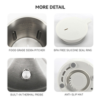 Mesin Pembuat Susu Kedelai Rumahan Berkualitas Tinggi dengan Penutup Kaca Stainless Steel, Penghangat, dan Pembuat Susu Kacang/Pasta Beras
