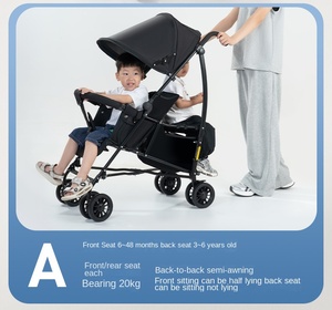 Cochecito Doble Compacto y Plegable Profesional para Bebés Gemelos o Hermanos, con Asientos Reclinables y Ligero para Viajar - Product Image 3