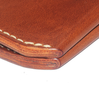Dompet Pendek Kualitas Tinggi dengan Slot Kartu Kulit Cokelat Kecoklatan Alami Grosir Pria