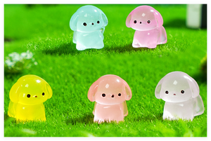 Dessin animé lumineux brillant canard jardin animaux miniature sculpture résine <span class=keywords><strong>chien</strong></span> statues pour chanceux myster surprise aveugle sac enfants jouets - Product Image 5