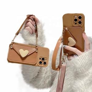 Funda de cuero PU para teléfono móvil, carcasa con correa, para iPhone 14, <span class=keywords><strong>13</strong></span>, 12, 11 - Product Image 4