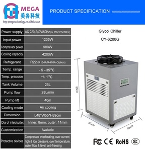 CY6200G 1.5HP 4200W -5 grado de fermentación <span class=keywords><strong>mosto</strong></span> de cerveza, <span class=keywords><strong>vino</strong></span> de enfriador de agua de glicol para cervecería - Product Image 4