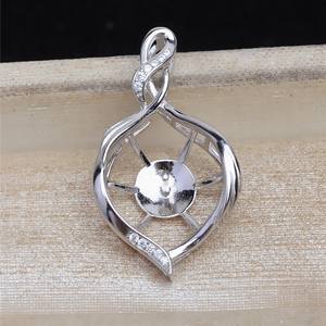 Wenchi, Soporte para Colgante de Plata S925, Soporte Simple y Elegante para DIY, Soporte Vacío para Perlas de 12-13 mm, Componentes para Joyería, China - Product Image 5