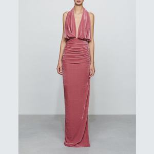 Vestidos Largos de Terciopelo de Lujo Personalizados para Mujer, Elegantes, Ajustados, Sin Mangas, Maxi Vestido Formal - Product Image 1