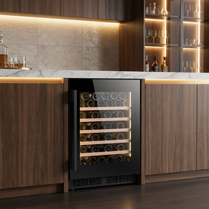 Attrezzatura da Cucina Esterna Integrata, Frigorifero per Vini in Acciaio Inox con Display Digitale, Cantinetta per 52 Bottiglie NE-404-P - Product Image 6