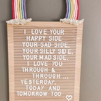Tableau à lettres en bois de chêne naturel Offre Spéciale sans panneau d'affichage en feutre avec 460 lettres blanches pour la décoration intérieure