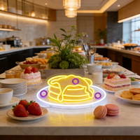 Enseigne néon LED USB dimmable pour propriétaires de boulangerie, café, pâtisserie, pancarte néon Pancake pour vitrine, mur, décoration commerciale