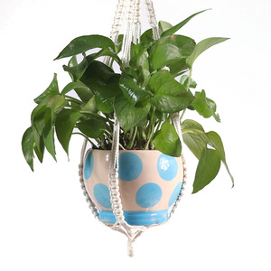 Haute qualité coton corde macramé plante cintres porte-<span class=keywords><strong>Pot</strong></span> <span class=keywords><strong>de</strong></span> <span class=keywords><strong>fleur</strong></span> bricolage Boho décor intérieur - Product Image 3