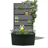 Jardinière en fer Treytin avec treillis et roues, 6 pieds de haut, durable et écologique