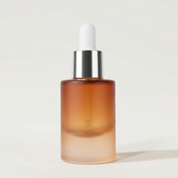 Flacon en verre ambré dégradé mat de haute qualité 15 ml avec compte-gouttes à bulbe à fond épais pour huiles essentielles, sérums et cosmétiques, avec emballage personnalisé