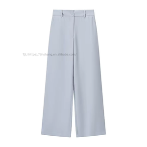 Ensemble deux pièces pour femme : débardeur et pantalon large, avec boutons sur le devant, style peplum, ceinture, tenue décontractée et élégante pour le bureau - Product Image 5