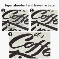 Tapis de bar à café absorbant pour comptoir, tapis de séchage de vaisselle pour accessoires de cuisine, dissimule les taches, avec dos en caoutchouc noir pour machine