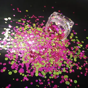 Ocrown Round Shape Mixed Colorful Glitter Flake Powder